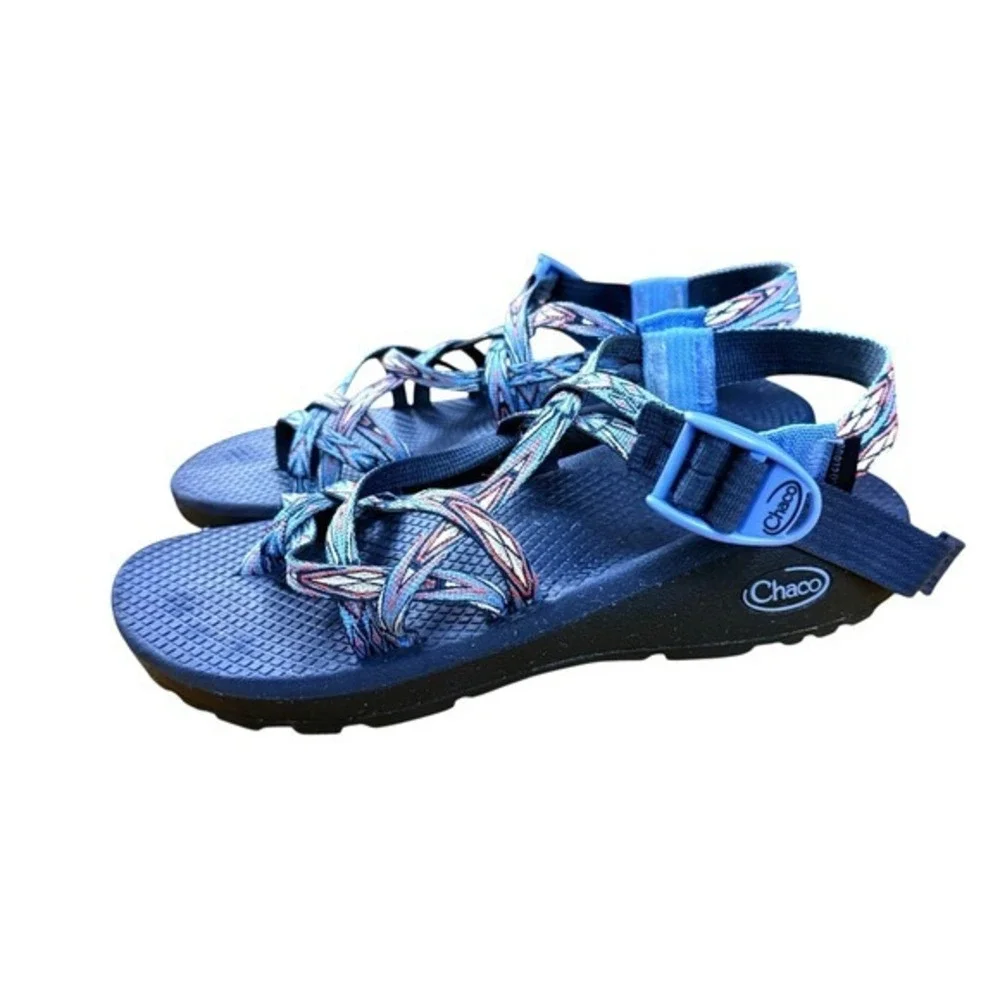 Chaco Z/Cloud 2 Sandals Womens 7 Pre-Owned Strappy Athletic Blue Toe Loop Hiking